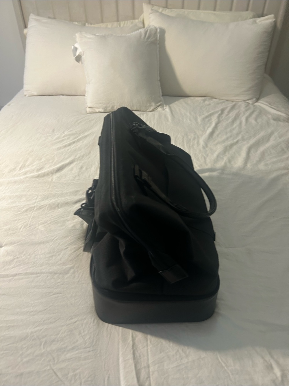 BEIS Black Travel Duffel with Structured Base
